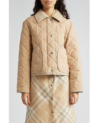Burberry - Lanford Corduroy Collar Quilted Jacket - Lyst