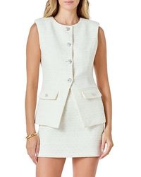 Endless Rose - Jewel Button Tweed Vest - Lyst