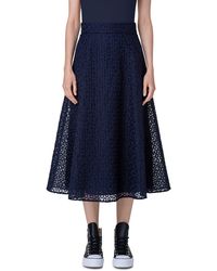 Akris - Embroidered Floral Organza A-line Skirt - Lyst