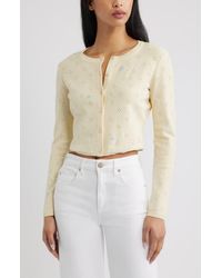 LoveShackFancy - Paelynn Floral Embroidered Pointelle Cardigan - Lyst