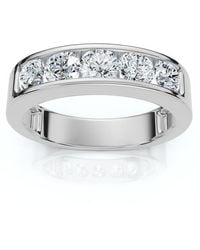 Bliss Diamond - 1 1/4Ct Diamond Channel Set Wedding Ring Lab Grown 14K Or Platinum - Lyst