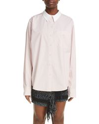 Acne Studios - Saffron Stripe Cotton Poplin Button-up Shirt - Lyst