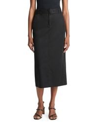 Vince - Belted Midi Pencil Skirt - Lyst