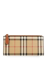 Burberry - Large Vintage Check Coated Canvas & Leather Bifold Wallet - Lyst