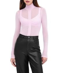 MARCELLA - Amsterdam Sheer Jersey Turtleneck Top - Lyst