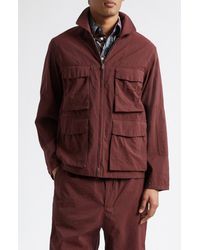 Lemaire - 3D Pocket Washed Technical Cotton Blend Jacket - Lyst