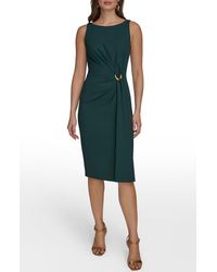 Donna Karan - Ruched Crepe Sheath Dress - Lyst