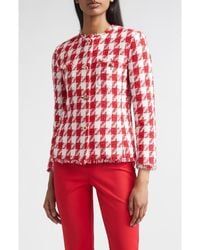 St. John - Lora Textured Gingham Tweed Jacket - Lyst