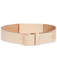 Max Mara - Ostrich Embossed Leather Belt - Lyst