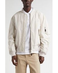 Givenchy - Twisted Sleeve Cotton Blend Flight Jacket - Lyst