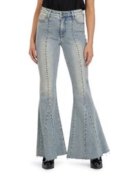 Kut From The Kloth - Stella Fab Ab Studded High Waist Flare Jeans - Lyst