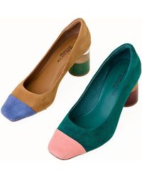 Charlotte Stone - Risa Mismatch Cap Toe Pump - Lyst
