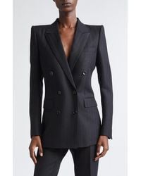 Tom Ford - Sharp Herringbone Double Breasted Virgin Wool Jacket - Lyst