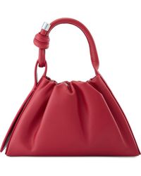 BEHNO - Mini Tina Ruched Metallic Leather Baguette Top Handle Bag - Lyst