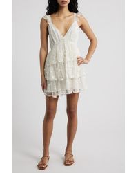 LoveShackFancy - Tuli Lace Layered Ruffle Minidress - Lyst