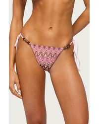 Edikted - Alayna Zigzag Side Tie Bikini Bottoms - Lyst