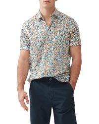 Rodd & Gunn - The Forks Original Fit Floral Short Sleeve Cotton Button-up Shirt - Lyst