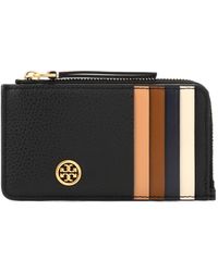 Tory Burch - Robinson Pebbled Leather Card Case - Lyst