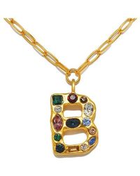 Sequin - Emilie Crystal Initial Pendant Necklace - Lyst