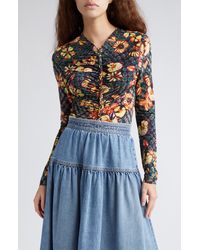 Ulla Johnson - Ricci Floral Print Ruched Top - Lyst