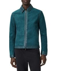 John Varvatos - Jaxon Leather Trim Suede Jacket - Lyst