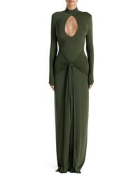 chinese dress ladies Liam Faux Suede Maxi Dress / Dark Chocolate | Meshki main image 1