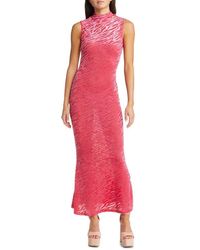 Amy Lynn - High Neck Sleeveless Velvet Maxi Dress - Lyst