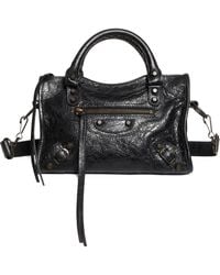 Balenciaga - Mini Le City Crinkle Leather Top Handle Bag - Lyst
