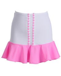 NESSI BYRD - Ruffled Hem Decorative Embroidery Beach Cover-Up Skirt - Lyst