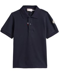 Moncler - Kids' Tricolor Placket Cotton Piqué Polo - Lyst