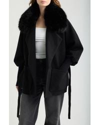 Love Token - Halley Faux Fur Collar Jacket - Lyst