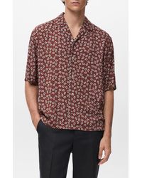 Mango - Print Regular Fit Short Sleeve Button-Up Camp Shirt - Lyst