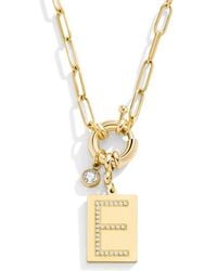 Mint & Lily - Pave Initial Pendant With Paperclip Chain Necklace - Lyst