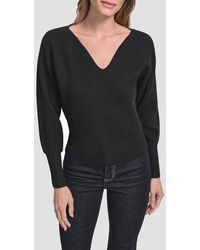 DKNY - V-Neck Dolman Sleeve Sweater - Lyst
