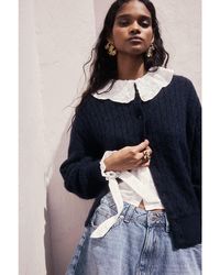 H&M - Cable-Knit Bomber Jacket - Lyst