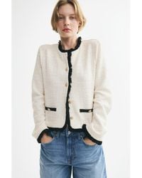 H&M - Bouclé-Knit Jacket With Fringe - Lyst