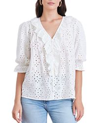 Paneros Clothing - Chloe Cotton Ruffle Shirt - Lyst