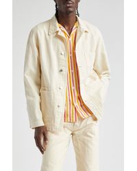 Drake's - Fatigue Embroidered Cotton & Linen Chore Jacket - Lyst