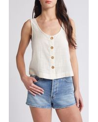 Rip Curl - Classic Surf Cotton Crop Button-up Tank - Lyst