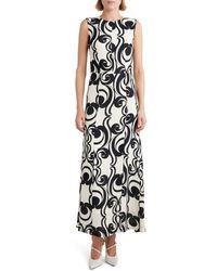 Dries Van Noten - Swirl Print Paneled Sleeveless Dress - Lyst