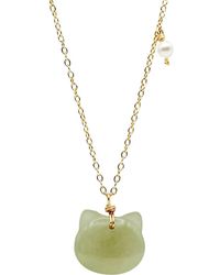 seree - Choupette Cat Jade Pendant Necklace - Lyst