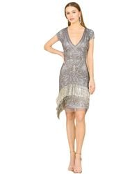 LARA New York - Beaded Fringe Short Cocktail Dress - Lyst