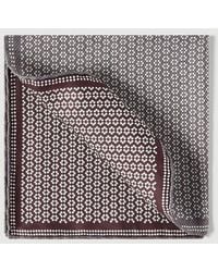 Brunello Cucinelli - Silk Geometric Pattern Pocket Square - Lyst