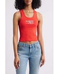 Daydreamer - Studio Lace Accent Cotton Graphic Tank - Lyst