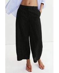 Mango - Linen & Cotton Balloon Pants - Lyst