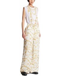 Balmain - Flowing Printed Silk Trousers With Chains Pattern - Lyst