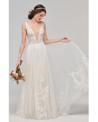 galatea embroidered tulle ballgown