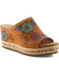 Spring Step - Delraybeach Espadrille Platform Wedge Slide Sandal - Lyst