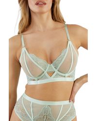 Playful Promises - Fenella Lace & Mesh Longline Underwire Bra At Nordstrom - Lyst
