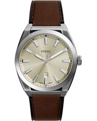 Fossil - Everett Leather Strap Watch, 42Mm - Lyst